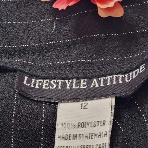 Lifestyle Attitude, Women's Black with Silver Strips Pants, Size 12, Not Worn - Picture 3 of 7